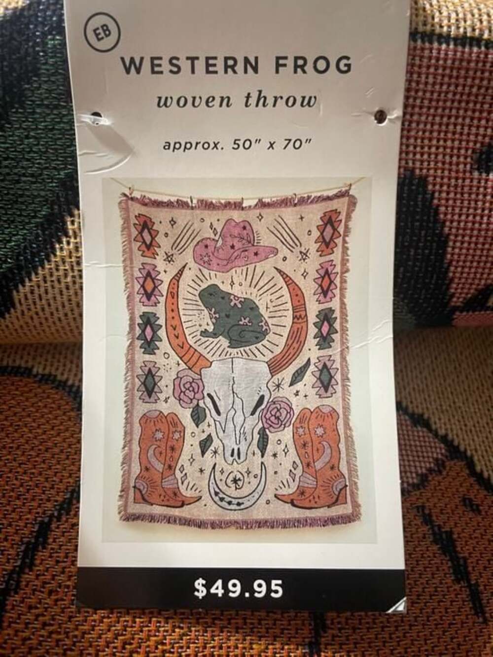 Earthbound 50”x70” Western Frog Woven Tapestry